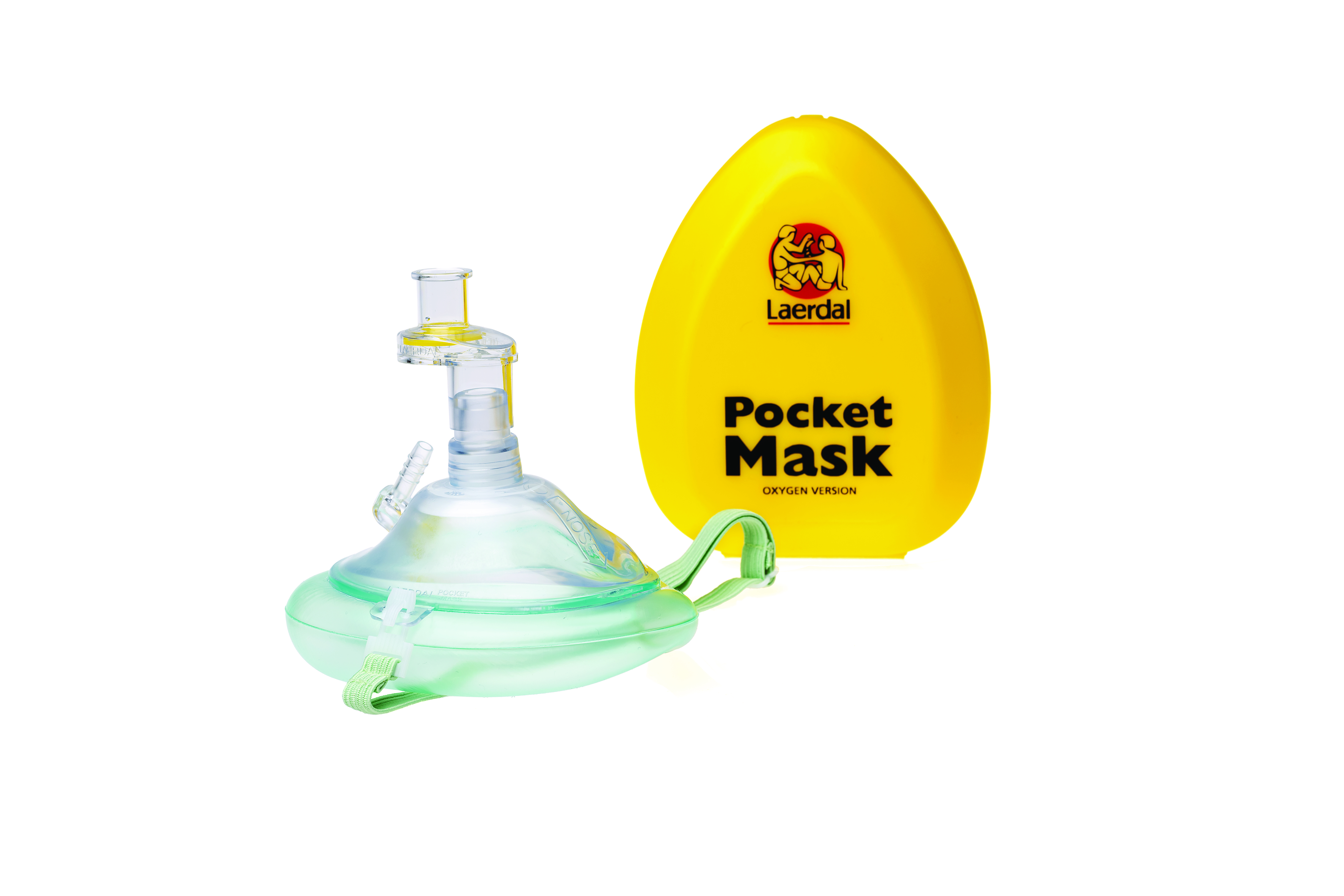 Pocket Mask im gelben Kunststoffetui  mit 02 HC Anschluss 