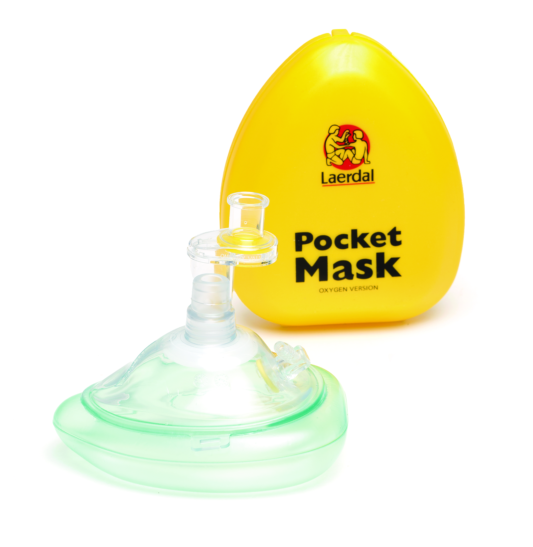 Pocket Mask im gelben Kunststoffetui  mit 02 HC Anschluss 